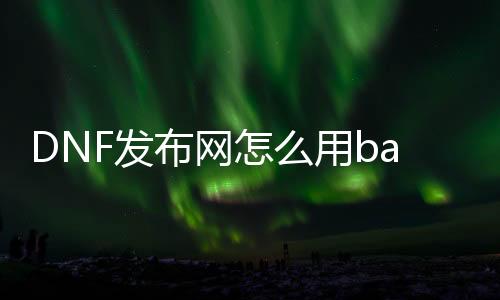 DNF发布网怎么用bat登录